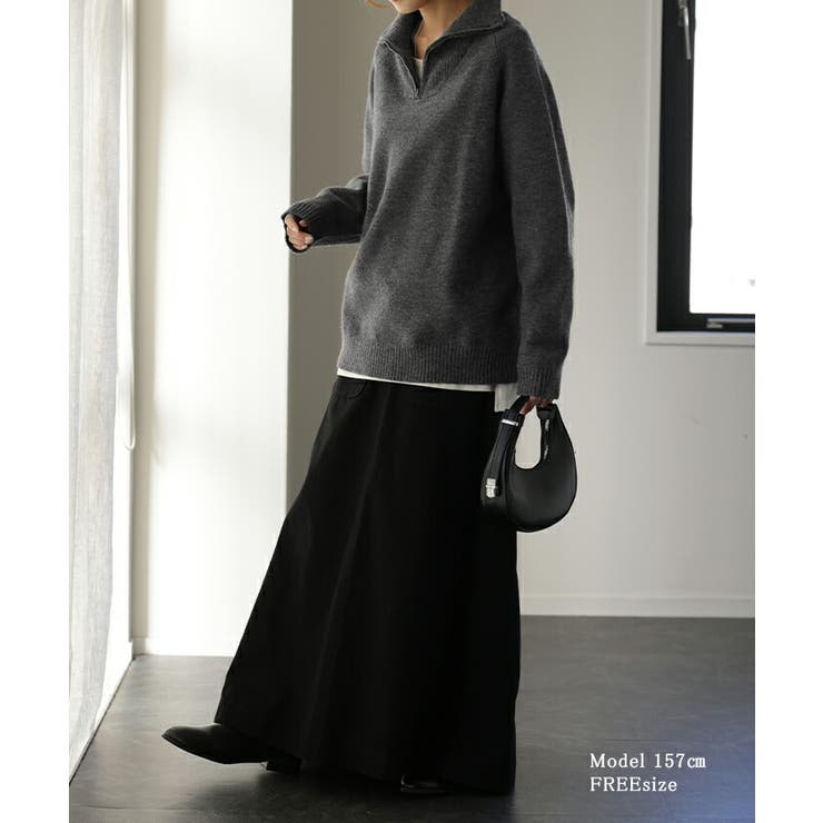 ニット ハーフジップ トップス | HUG.U | 詳細画像6 