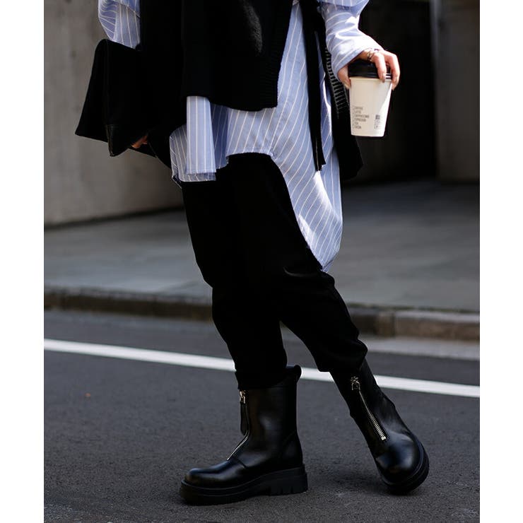 ブーツ フロントジップ 5センチヒール | HUG.U | 詳細画像6 