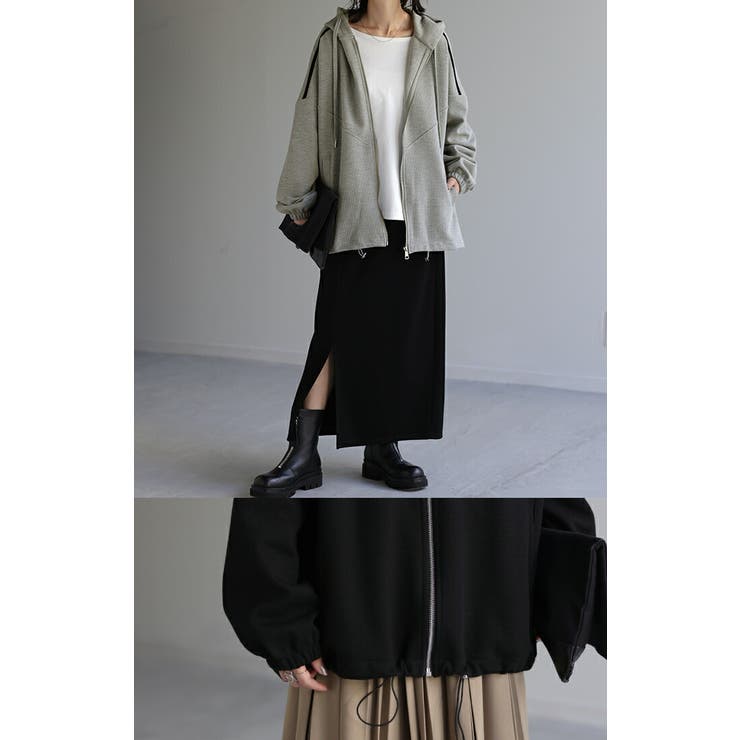 パーカー ワッフル 体型カバー | HUG.U | 詳細画像14 