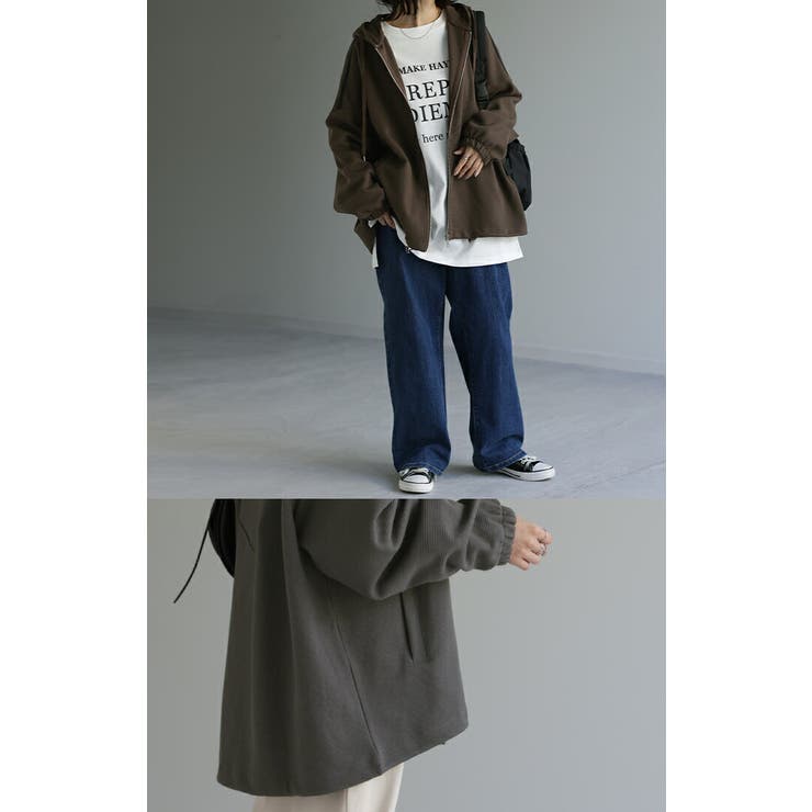 パーカー ワッフル 体型カバー | HUG.U | 詳細画像19 