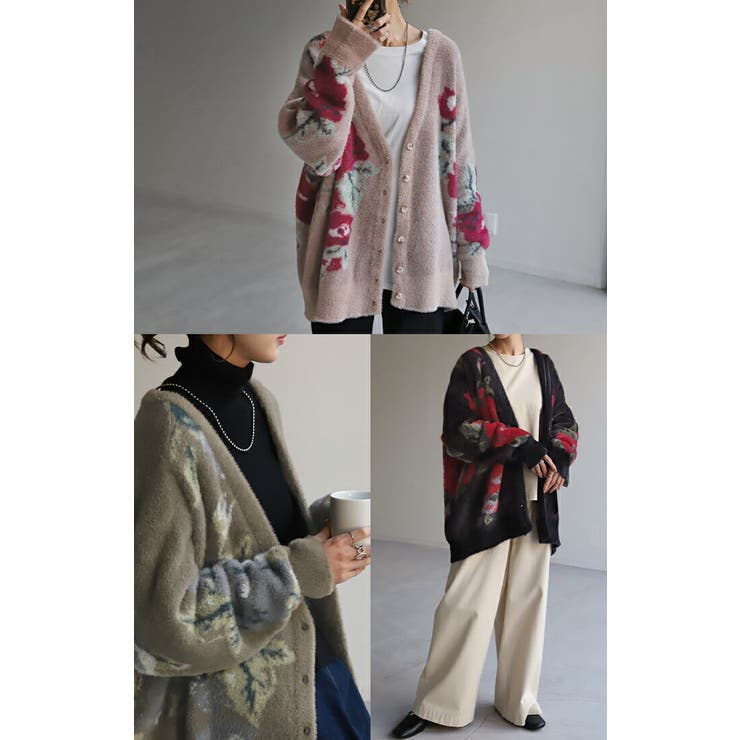 カーディガン フラワー シャギー | HUG.U | 詳細画像10 