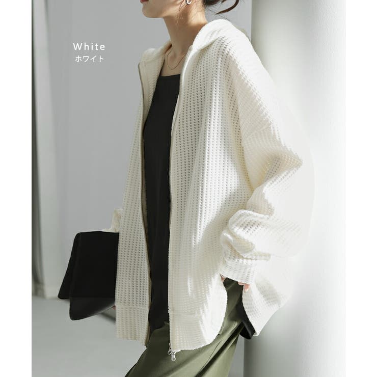 種類12：ホワイト/M トップス カーディガン パーカー ミディアム丈 袖