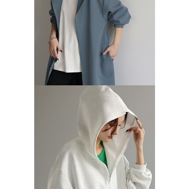 パーカー 超ロング すっきり[品番：HHHW0001845]｜HUG.U（ハグユー）のレディースファッション通販｜SHOPLIST（ショップリスト）