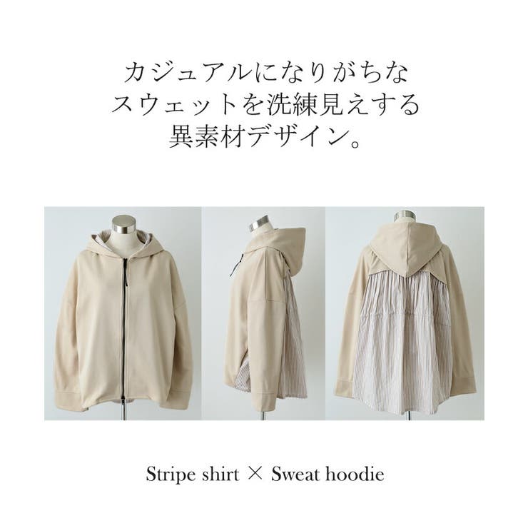 パーカー バックフリル スウェット[品番：HHHW0001872]｜HUG.U