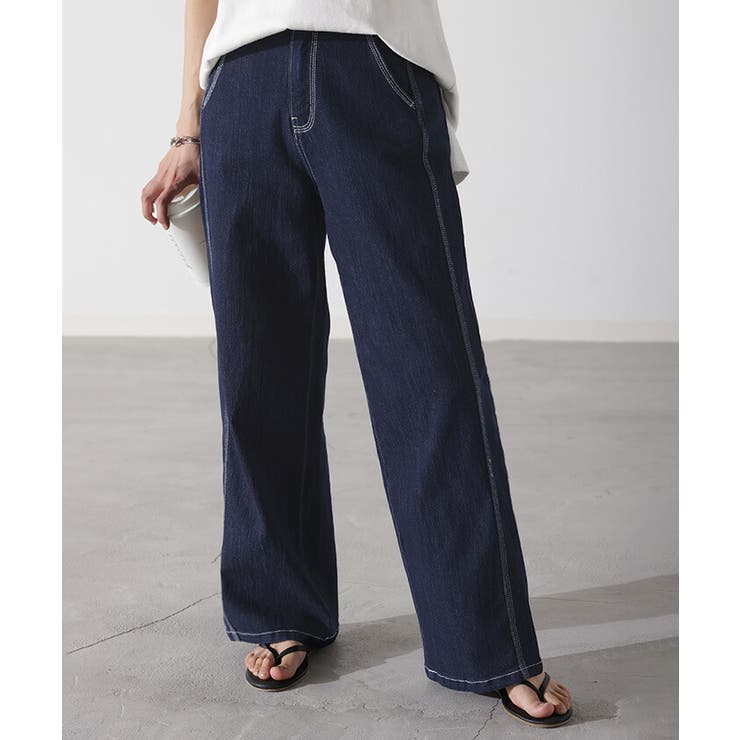 xtonz woman FXXK YOU ステッチデニムパンツ デニム 新感覚 多重ステッチ[品番：HHHW0001885]｜HUG.U