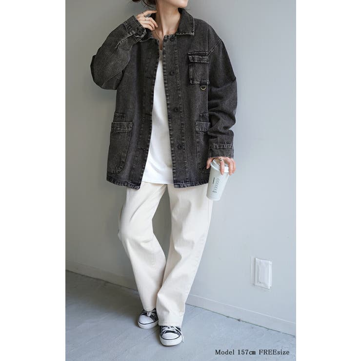 【美品】23区 デニムジャケット ガバーオール オーバーサイズ 38 青 セール】オーバーサイズデニムジャケット（デニムジャケット
