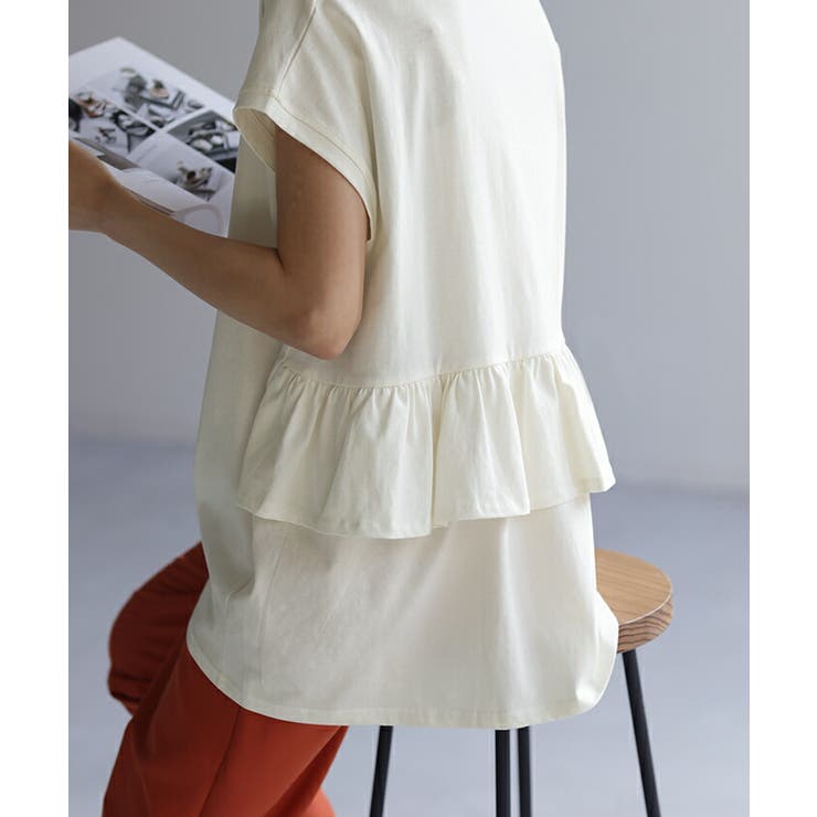 独特な 【送料無料】 Tシャツ バックフリル トップス[品番：HHHW0001939]｜HUG.U トップス