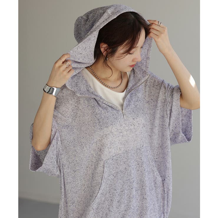 パーカー サマーニット 七分袖 | HUG.U | 詳細画像14 