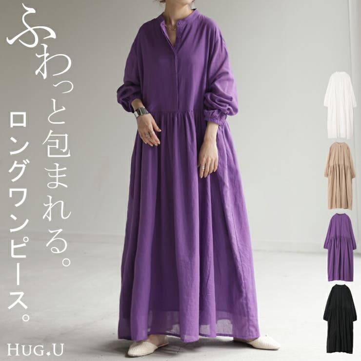 レディースゴルフウェアワンピース フリーサイズ パープル ウィンド