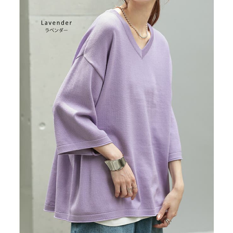 weakend 深海 ウィーケンド サマーニットポンチョ ピンク 新品 定価3万 洗える／日本製】Vネックプルオーバー（ニット/セーター