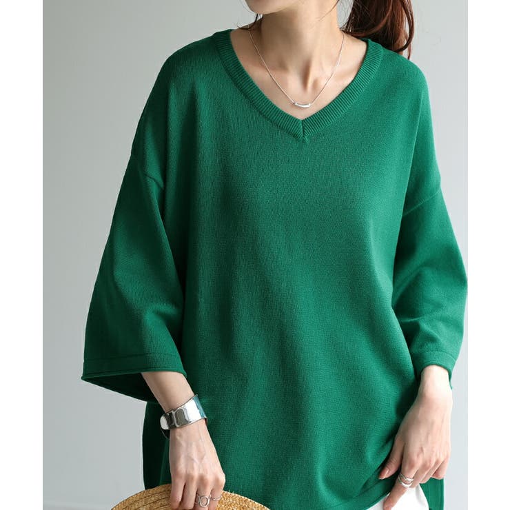 サマーニット Vネック ひんやり | HUG.U | 詳細画像20 