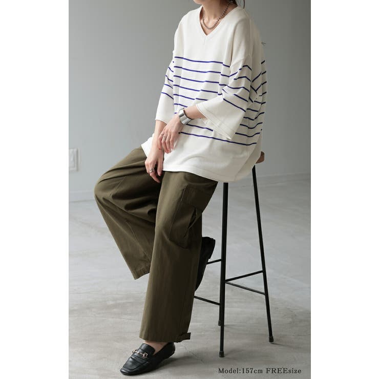 サマーニット Vネック ひんやり | HUG.U | 詳細画像3 