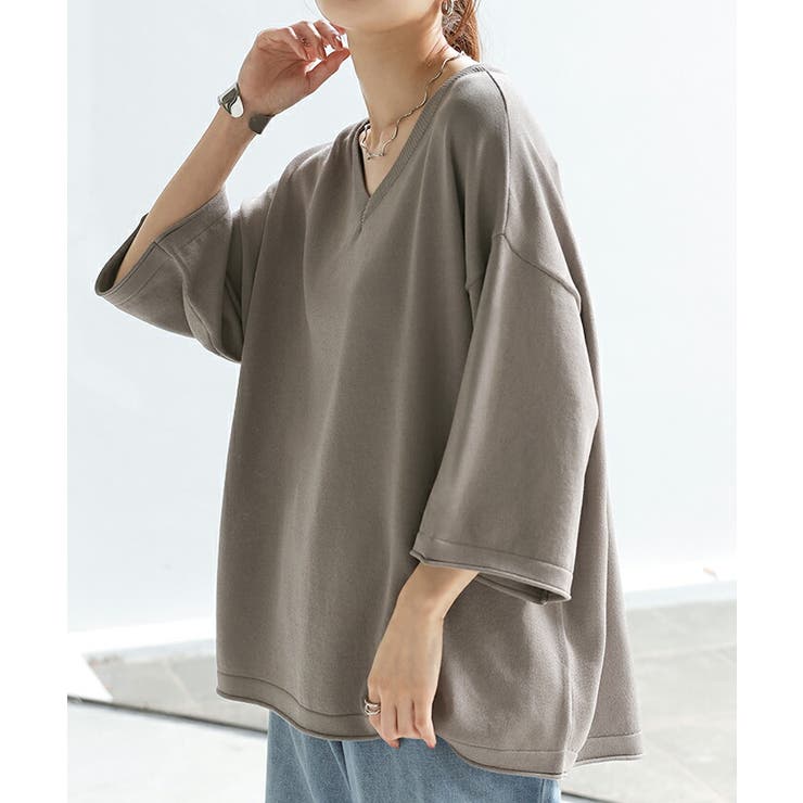 サマーニット Vネック ひんやり | HUG.U | 詳細画像5 