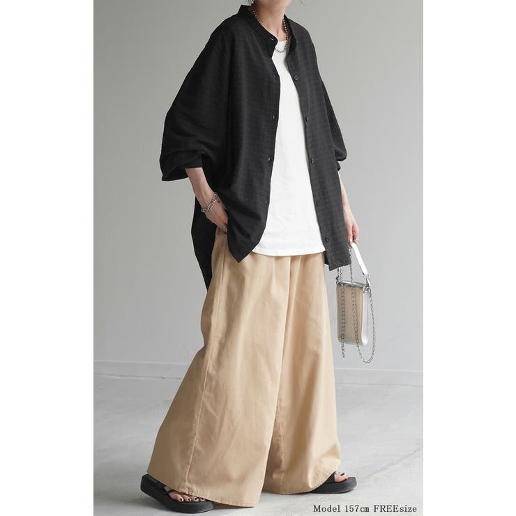 シャツ シアサッカー ロング | HUG.U | 詳細画像4 