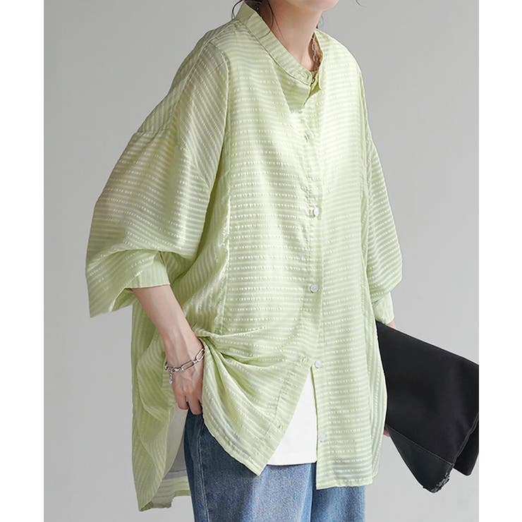 シャツ シアサッカー ロング | HUG.U | 詳細画像5 