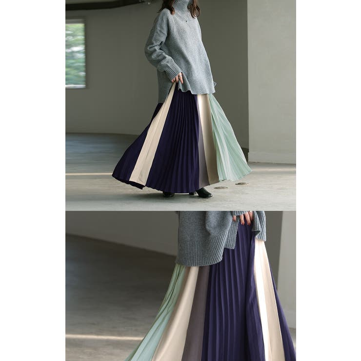 スカート 配色 プリーツ | HUG.U | 詳細画像20 
