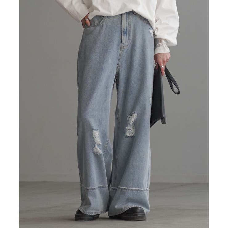 デニム パンツ ワイド | HUG.U | 詳細画像5 