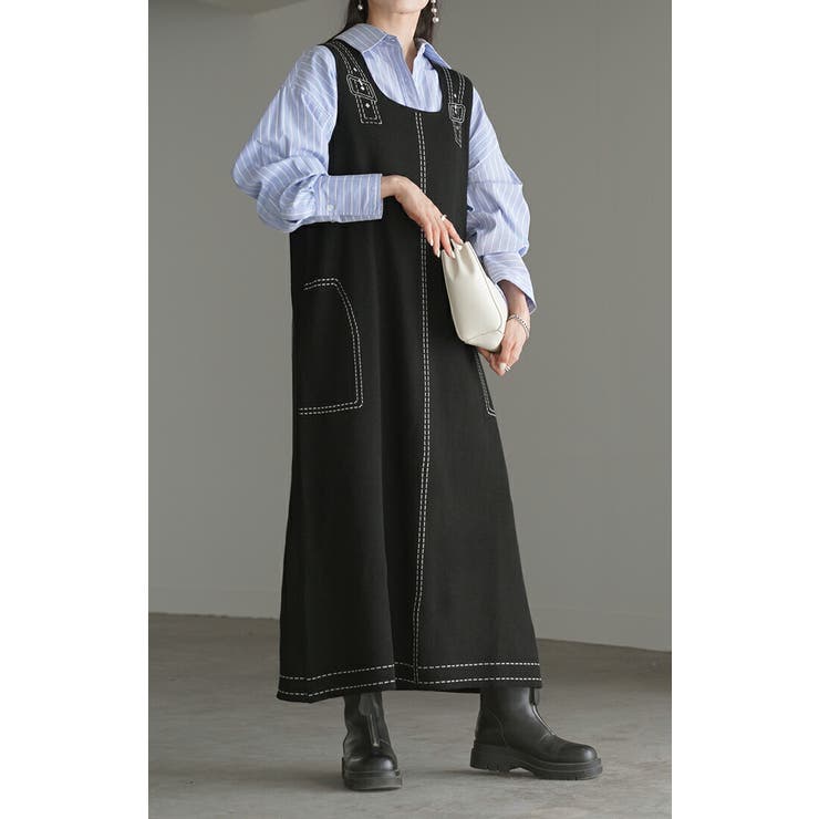 ワンピース ニット サスペンダー | HUG.U | 詳細画像20 