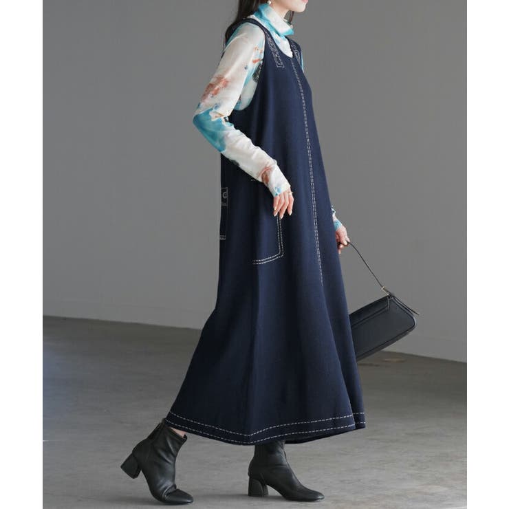 ワンピース ニット サスペンダー | HUG.U | 詳細画像4 