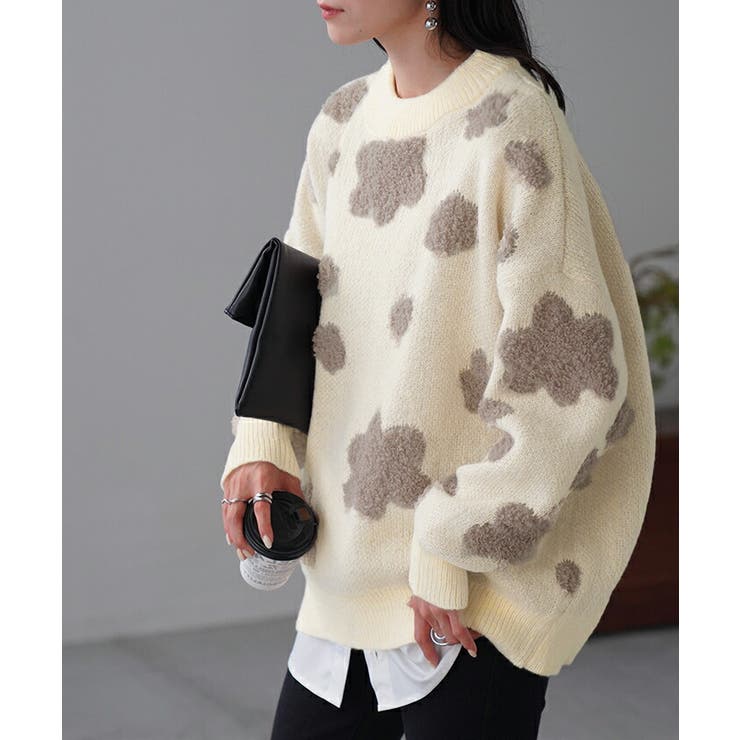 NEW ARRIVAL】 __ ⁡ メランジシャギーフラワーニット ¥8,910(tax