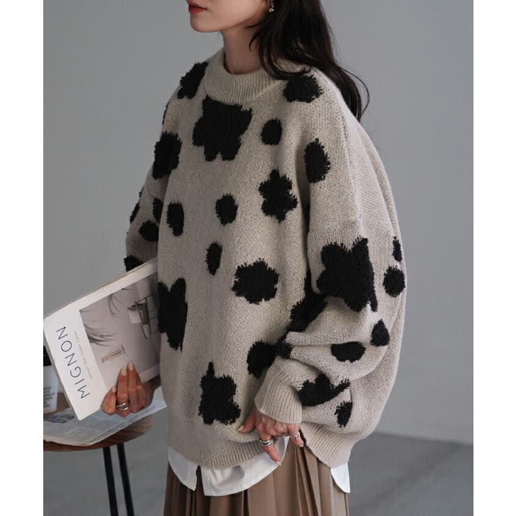 ニット 花柄 セーター[品番：HHHW0004488]｜HUG.U（ハグユー）の