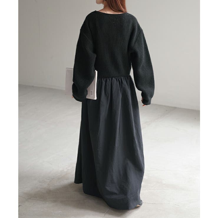 ワンピース 異素材MIX ドッキング | HUG.U | 詳細画像15 