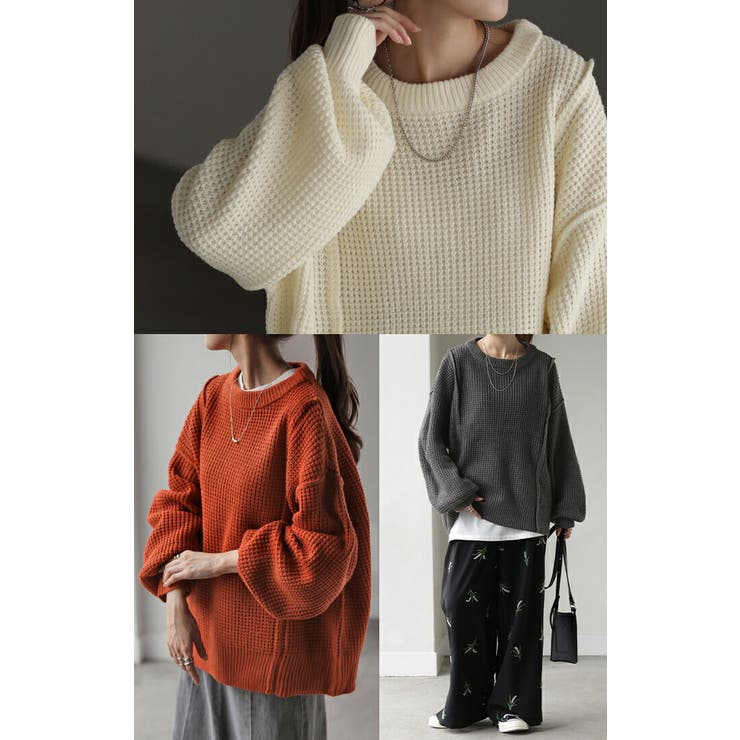 ニット ワッフル チュニック | HUG.U | 詳細画像18 