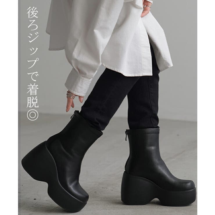 ブーツ ソックスブーツ 10センチヒール | HUG.U | 詳細画像10 