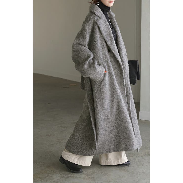 美品 GIVENCHY アルパカシャギーチェスターコート グレー XL