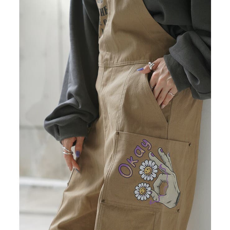 サロペット 綿100％ プリント | HUG.U | 詳細画像3 