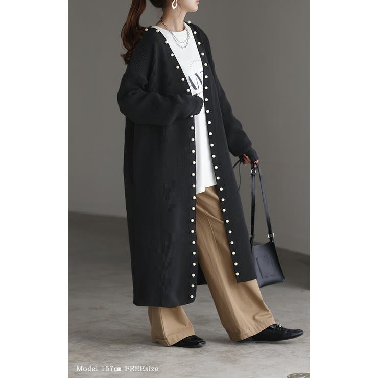 カーディガン 大粒 パール | HUG.U | 詳細画像6 