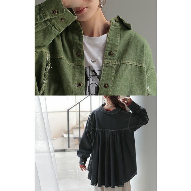 シャツ デニム プリーツ | HUG.U | 詳細画像17 