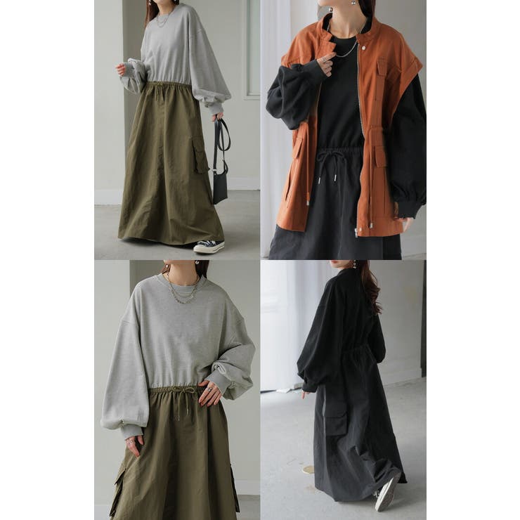 ワンピース 異素材 ドッキング | HUG.U | 詳細画像10 