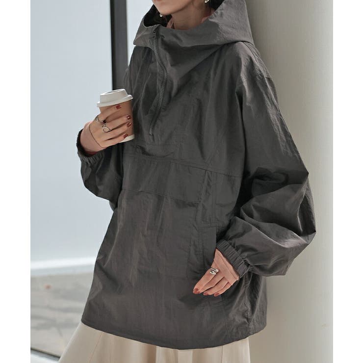 パーカー 撥水 ハーフジップ[品番：HHHW0004647]｜HUG.U（ハグユー）のレディースファッション通販｜SHOPLIST（ショップリスト）