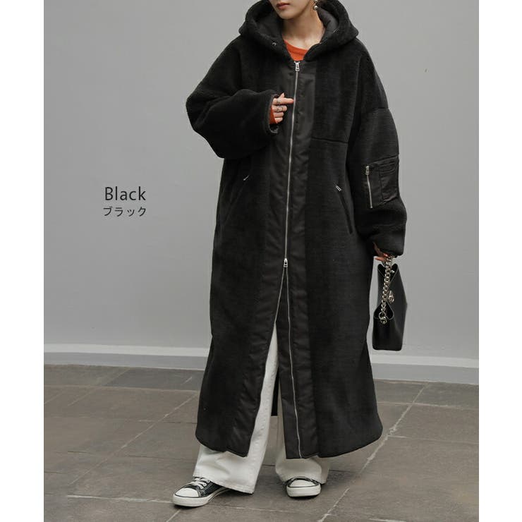 ボアコート フード アウター[品番：HHHW0004690]｜HUG.U