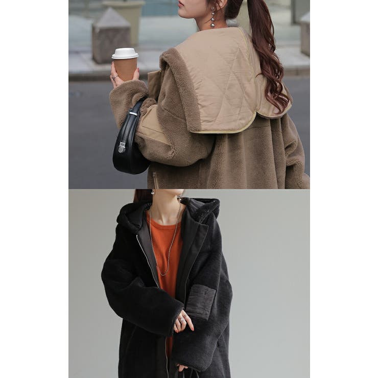 楽天市場】2WAY襟ムートンボアポンチョコート : 夢展望 YUMETENBO