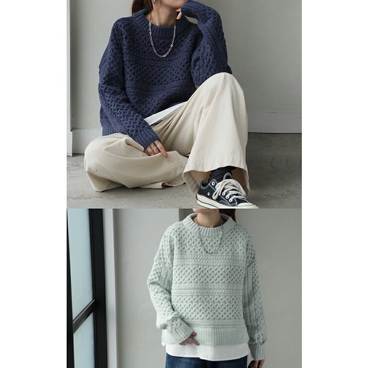 ニット シャツ 重ね着風 | HUG.U | 詳細画像15 