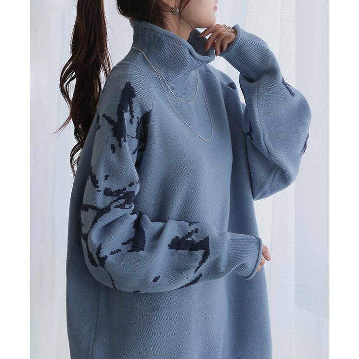 ニット ジャガード 花柄 | HUG.U | 詳細画像8 