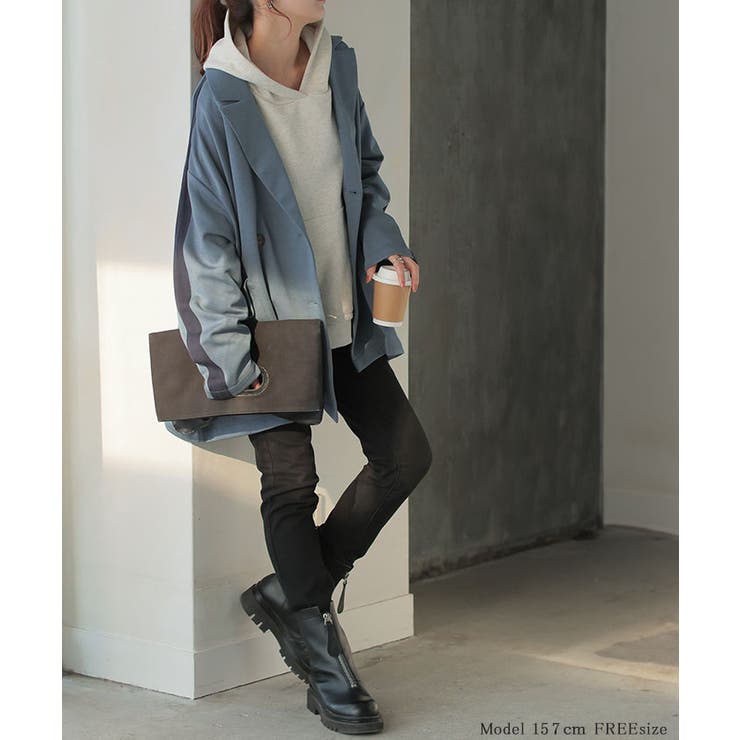 デザインカラーパールスタッズジャケット(S BLACK): OUTER