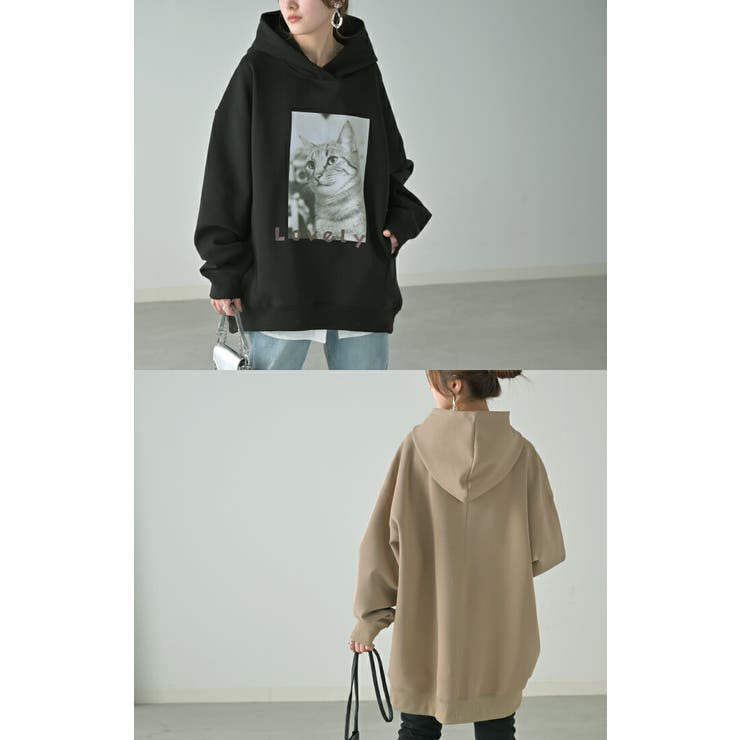 パーカー 猫 ダンボール[品番：HHHW0004750]｜HUG.U（ハグユー