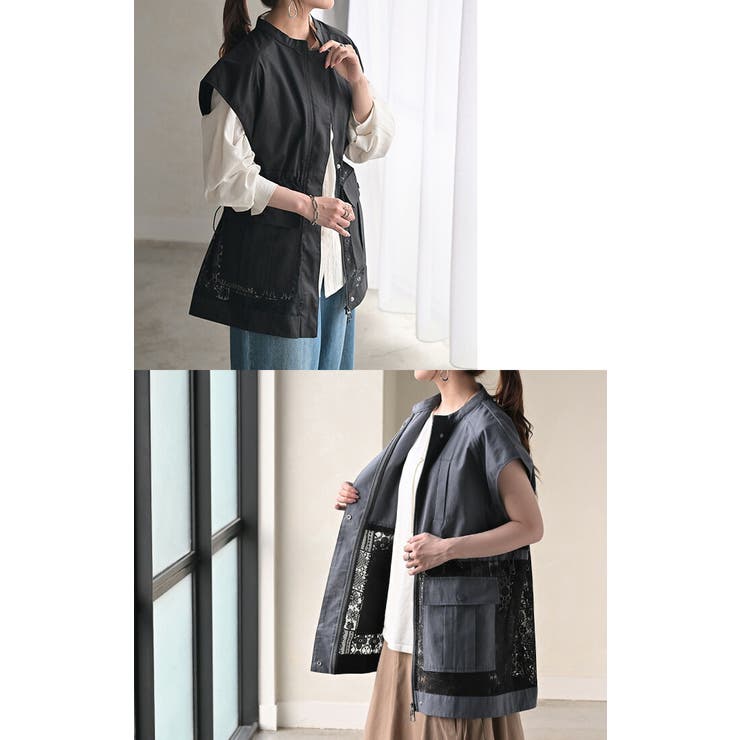 ベスト ジレ レース | HUG.U | 詳細画像8 