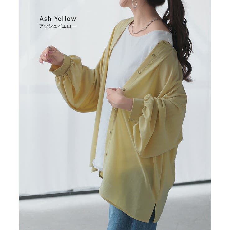 ブラウス ぽわん袖 ノーカラー | HUG.U | 詳細画像11 