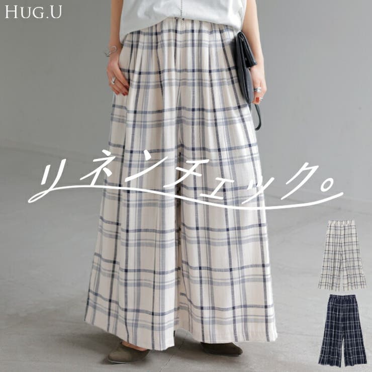 パンツ チェック ワイドパンツ | HUG.U | 詳細画像1 