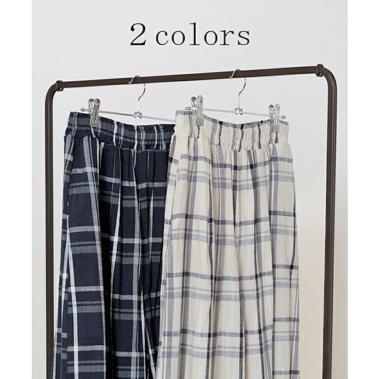 パンツ チェック ワイドパンツ | HUG.U | 詳細画像12 