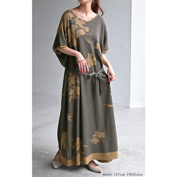 ワンピース ジャガード ニット | HUG.U | 詳細画像8 