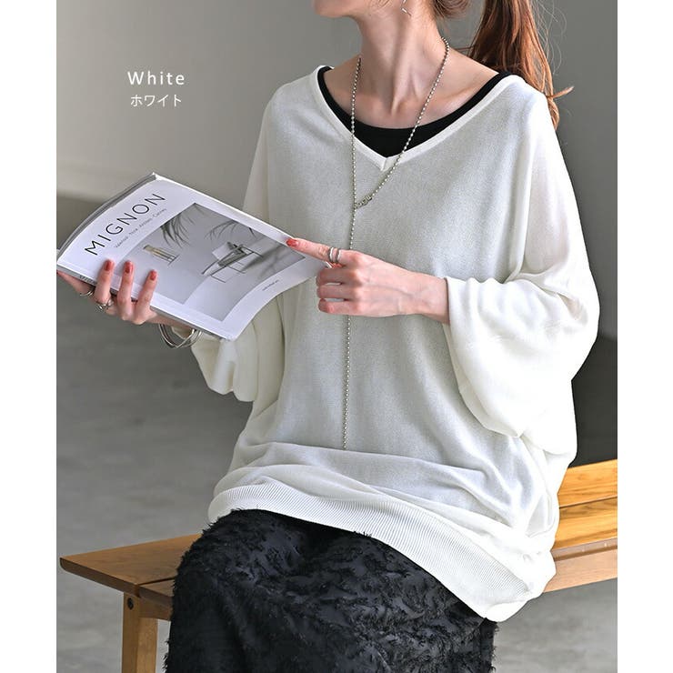 ニット サマーニット Vネック[品番：HHHW0004923]｜HUG.U