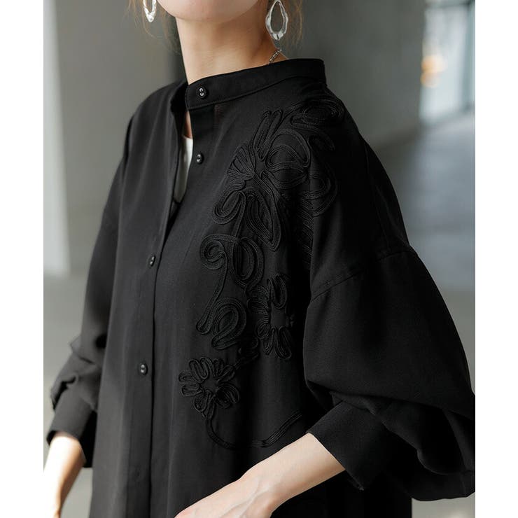 シャツ コード刺繍 シアー | HUG.U | 詳細画像9 