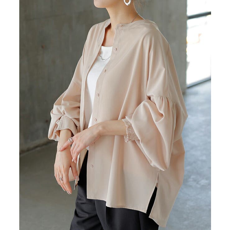 シャツ レディース ノーカラー | HUG.U | 詳細画像10 