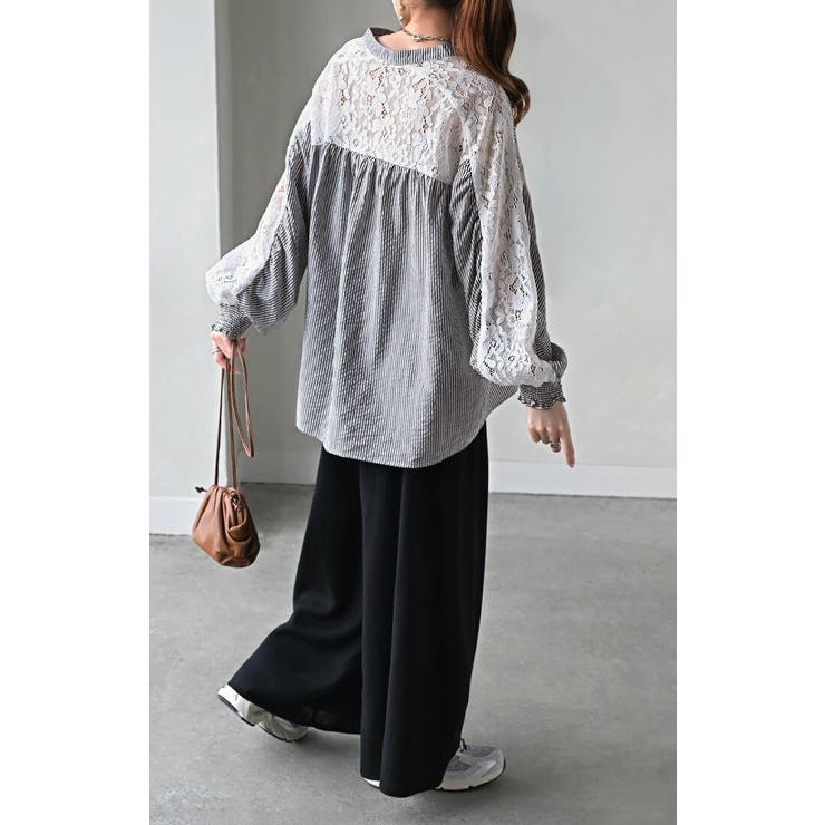 シャツ レディース ノーカラー | HUG.U | 詳細画像8 