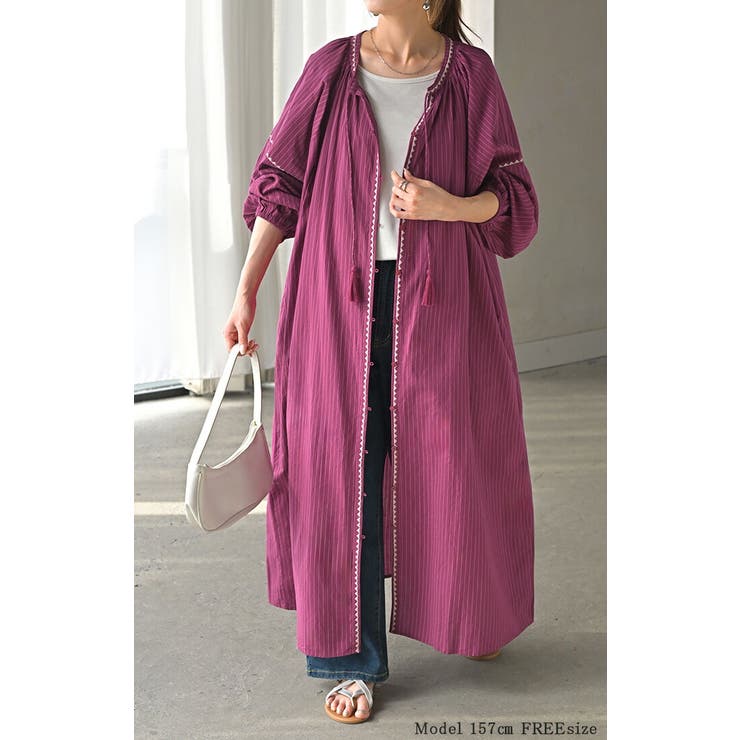 ワンピース シャツ 刺繍 | HUG.U | 詳細画像9 